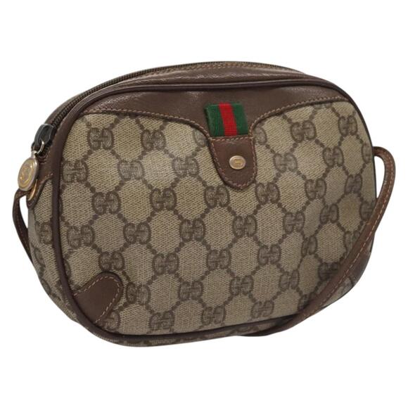GUCCI GG Supreme Web Sherry Line Shoulder Bag Pvc Red 156 02 066 - Picture 1 of 16
